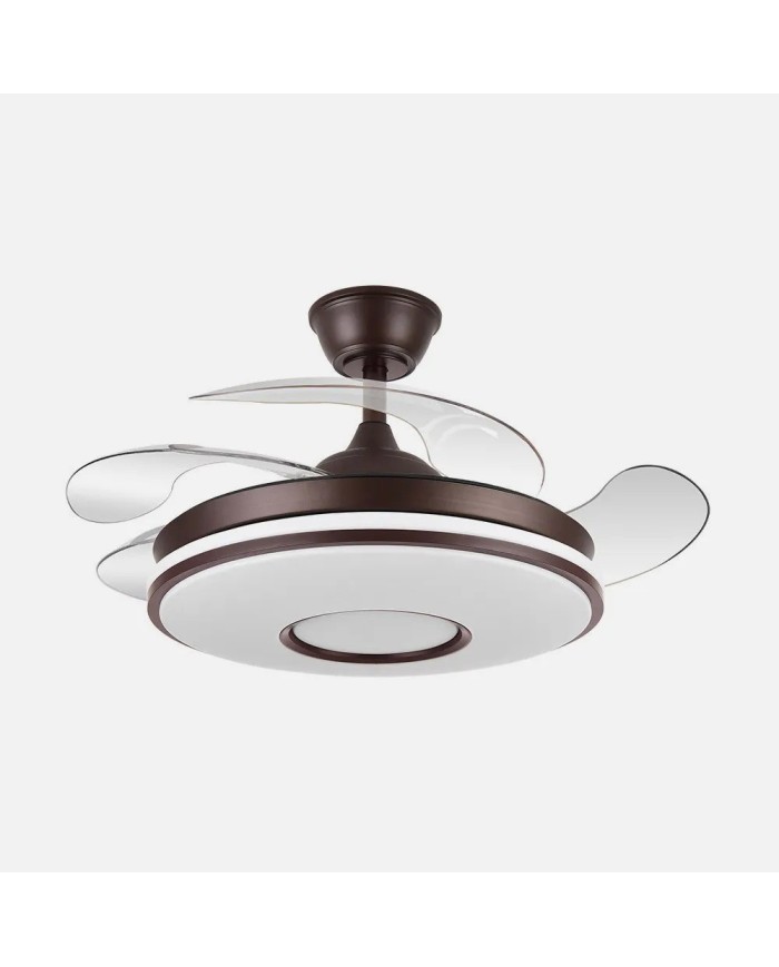 VENTILADOR DC DANI 59W 6980LM MARRON 4 ASPAS DESP. 107D 3000-4000-6000K...