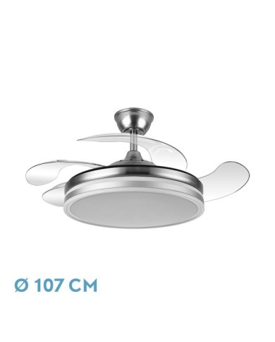 VENTILADOR BAYOMO 59W 6980LM NIQUEL 4 ASPAS DESP. 34,5/42X50/107 D.3 COLOR....