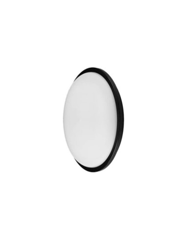 APLIQUE 18W 6500K PIRINEO REDONDO NEGRO IP54 1764L M 22X22X5,5CM