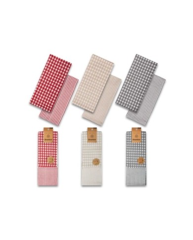 PAÑO COCINA SURTIDO COLORES VICHY PACK 2 UNIDADES 40cm x 65cm