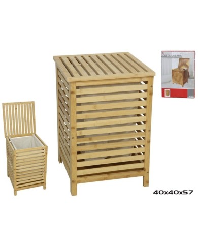 CESTA COLADA BAMBU 40X40X57 CM