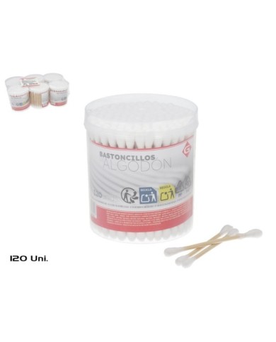 SET 120 BASTONCILLOS ALGODON MADERA 7,5X6