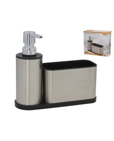 DOSIFICADOR JABON COCINA ACERO CON PORTA