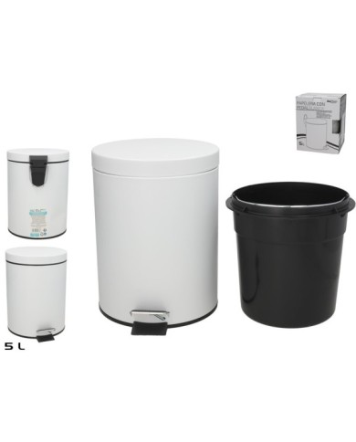 PAPELERA CON PEDAL 5L 20,5X20,5X27CM BLANC