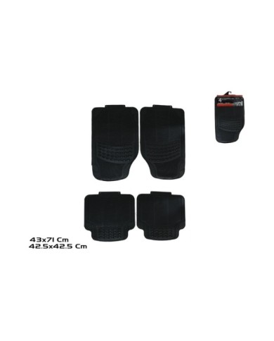 SET 4 ALFOMBRILLAS COCHE 71X43CM NEGRO